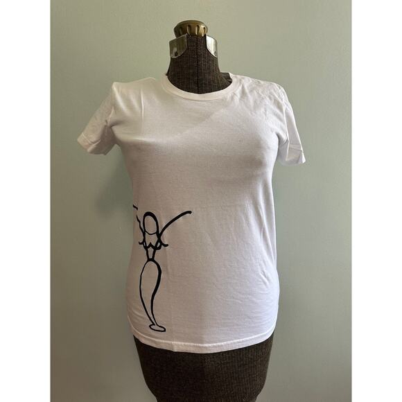 American Apparel Flaunt Fierce white tee size L - Picture 1 of 7